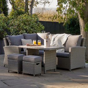 6 Seater Outdoor Corner Set Rattan Garden Furniture Lounge Set
