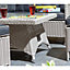 6 Seater Putty Grey Compact Rattan Weave Corner Garden Dining Set - With Stools