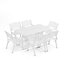 6 Seater Retro Cast Aluminum Garden Bistro Umbrella Table and Chairs Set with Cushions 150 cm