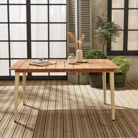 6-seater Wood and Metal garden table savane  L150xW90xH76cm