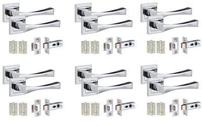 6 Set Straight Astrid Design Internal Door Handles Sets Latch and BB ...