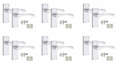 6 Set Victorian Scroll Astrid Door Sets with 3" Ball Bearing Hinges & Latch 120 x 40mm Polished Chrome Price Comparisons | Compare The Build