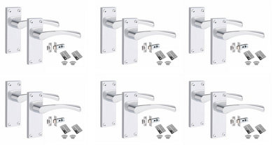 6 Set Victorian Scroll Astrid Door Sets with 3" HInges & Latch 120 x 40mm Polished Chrome Price Comparisons | Compare The Build