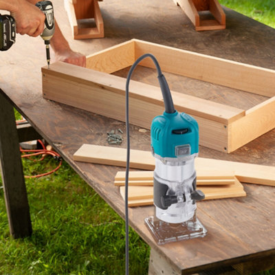 6-Speed Electric Wood Router with 6.35mm Collet & Included Router Bit 800W
