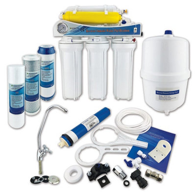 6 Stage Domestic Reverse Osmosis 50 GPD System - Under Sink RO System with Fluoride Removal by Finerfilters