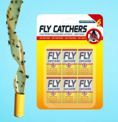 6 Sticky Fly Papers Catchers Flying Insect Trap Pest Control Pestshield