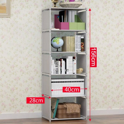 6 Tier 5 Cubes Modern Book Shelves Storage Shelf Bookcase Display Unit ...