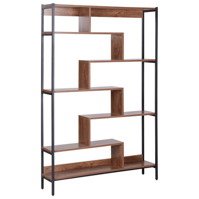 6 Tier Bookcase Dark Wood DAVEN