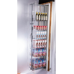 6 Tier Metal Pull out Storage Basket Tall and Narrow Cabinet Basket Shelf H 215 cm x W 25 cm x D 46 cm