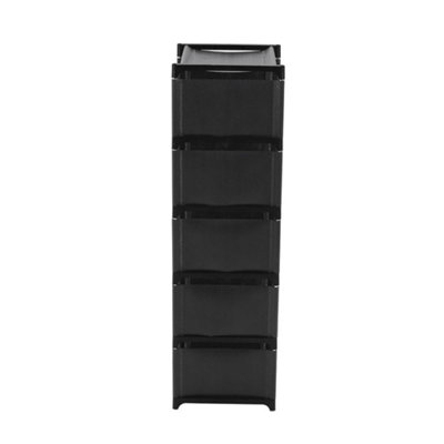 6-Tier Plastic Freestanding Adjustable Shoe Storage Rack Black