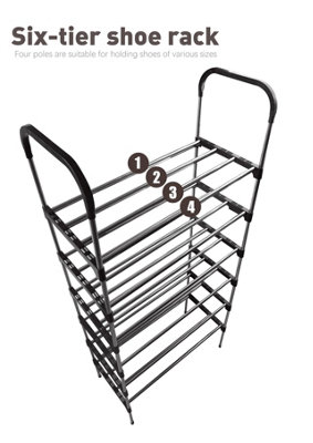 6 Tier Shoe Rack Compact Organiser