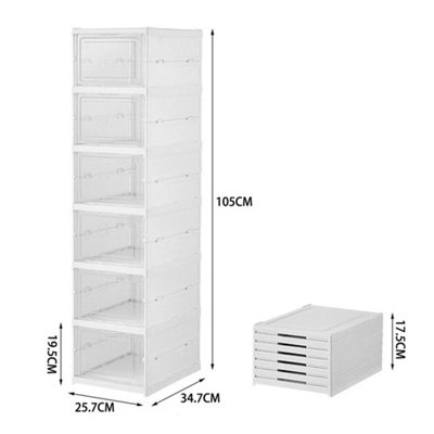 6 Tier Slim Foldable Shoe Storage Boxes