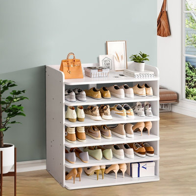 6 Tier Sturdy Load-Bearing MDF Shoe Rack for 24 Pairs of Shoes