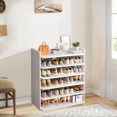 6 Tier Sturdy Load-Bearing MDF Shoe Rack for 24 Pairs of Shoes