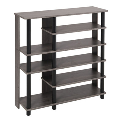 6-Tier Wood Shoe Rack Storage Organizer Storage Shelf Freestanding shoe cabinet for Entryway Brown