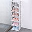 6 Tiers 6 Pair Stackable Plastic Shoe Rack Shoe Storage Organizer for Closet Bedroom Entryway