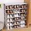 6 Tiers 6 Pair Stackable Plastic Shoe Rack Shoe Storage Organizer for Closet Bedroom Entryway
