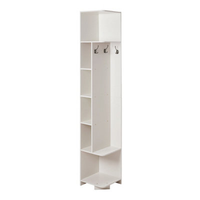 6 Tiers Open-Style Corner Rack with Hooks 40cm W x 40cm D x 180cm H