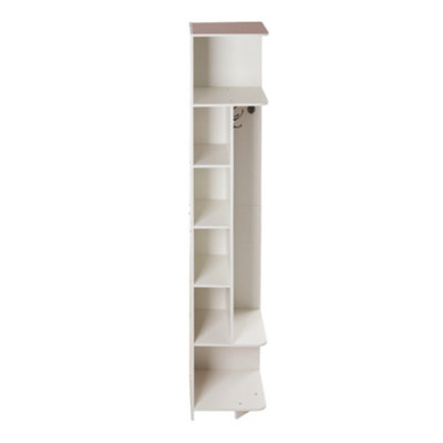 6 Tiers Open-Style Corner Rack with Hooks 40cm W x 40cm D x 180cm H