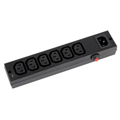 6 Way IEC Distribution Block Power Extension with Overload Switch
