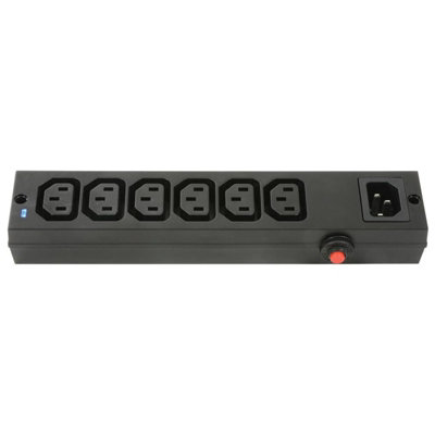 6 Way IEC Distribution Block Power Extension with Overload Switch