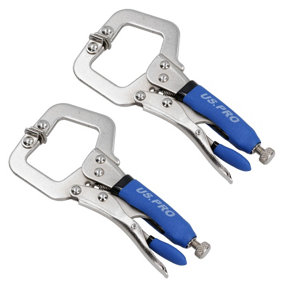 6" Welding Locking C Clamps Adjustable Fastener with Quick Release Grip 2 Pack