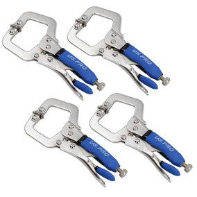 6" Welding Locking C Clamps Adjustable Fastener with Quick Release Grip 4 Pack