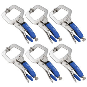6" Welding Locking C Clamps Adjustable Fastener with Quick Release Grip 6 Pack
