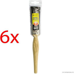 6 X 1" Decorating Paint Brush Diy Bristle  Wooden Handle Hand Tool