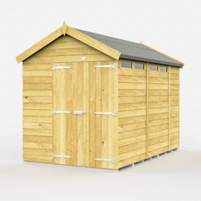 6 x 11 Feet Apex Security Shed - Double Door - Wood - L329 x W175 x H217 cm