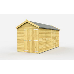 6 x 16 Feet Apex Shed - Double Door Without Windows - Wood - L472 x W175 x H217 cm