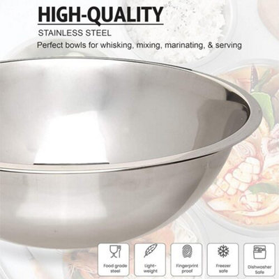 6 X 16Cm Stainless Steel Deep Mixing Bowl Cooking Kitchen Baking Lightweight