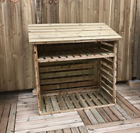 6 x 2 Pressure Treated T&G Wooden Log Store (6' x 2' / 6ft x 2ft) (6x2)