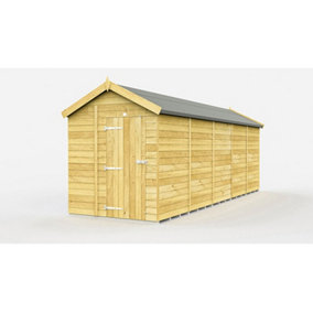 6 x 20 Feet Apex Shed - Single Door Without Windows - Wood - L590 x W175 x H217 cm