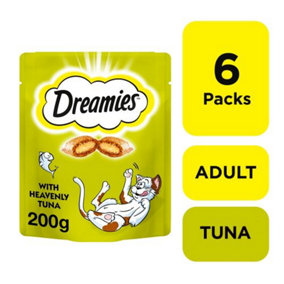 6 x 200g Dreamies Cat Treats With Tuna Flavour Mega Pack