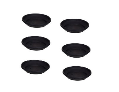 6 x 20cm Plant Pot Saucer Small Venetian Black Colour Plastic Plant Saucer Dish