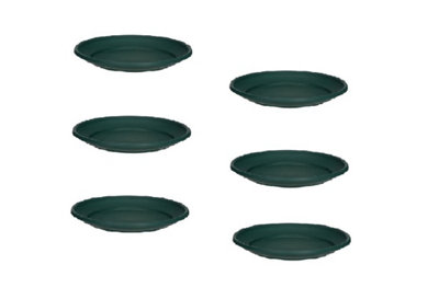 6 x 20cm Plant Pot Saucer Small Venetian Black Colour Plastic