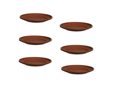 6 x 27cm Plant Pot Saucer Medium Venetian Terracotta Colour Plastic Plant Saucer Dish