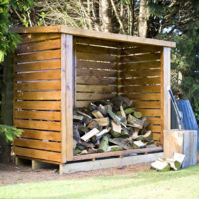 6 x 3 Feet Large Heavy Duty Dip Treated Log Store - Outdoor Firewood storage shelter