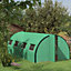 6 x 3(m) Upgraded Polytunnel Greenhouse with 2 Hinged Doors & 8 Windows, Green
