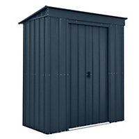 6 x 3 Pent Metal Garden Shed - Anthracite Grey (6ft x 3ft / 6' x 3' / 1.8m x 1.0m)