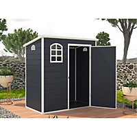 6 x 3 Plastic Pent Shed - Dark Grey with Foundation Kit (included) (6ft x 3ft / 6' x 3' / 1.8m x 0.97m)