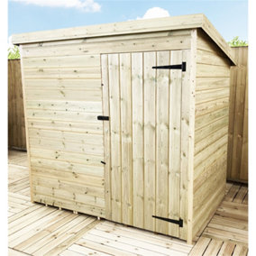 6 x 3 Pressure Treated Tongue And Groove Pent Wooden Shed With Single Door (6' x 3' / 6ft x 3ft) (6x3)