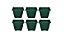 6 x 30cm Square Venetian Pot Decorative Plastic Garden Flower Planter Green