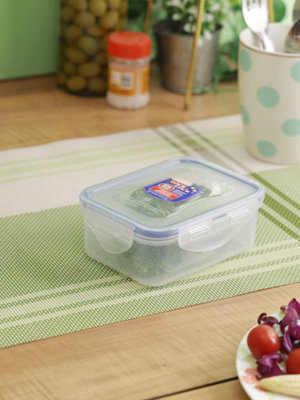 6 x 350ml Clip Top Food Storage Container Snack Tub Rectangular Air Tight Storage
