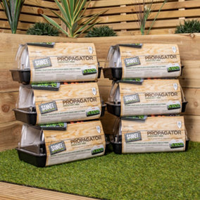 6 x 38cm Unheated Seed Starter Tray Grostart Midi Propagator Indoor Seedling Planter