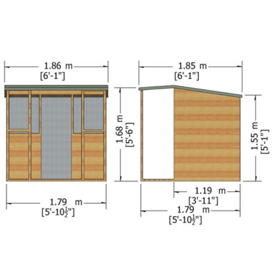 6 x 4 (1.79m x 1.19m) - Jail House Playhouse - 12mm Tongue and Groove