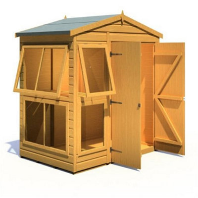 6 x 4 (1.82m x 1.21m) - Apex Sun Hut - Potting Shed