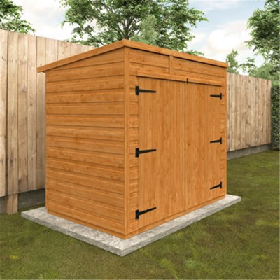 6 x 4 (1.83m x 1.15m) Wooden Tongue and Groove PENT Bike Shed (12mm Tongue and Groove Floor and PENT Roof) (6ft x 4ft) (6x4)