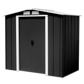 6 x 4 Apex Metal Garden Shed - Anthracite Grey (6ft x 4ft / 6' x 4' / 2.0m x 1.2m)